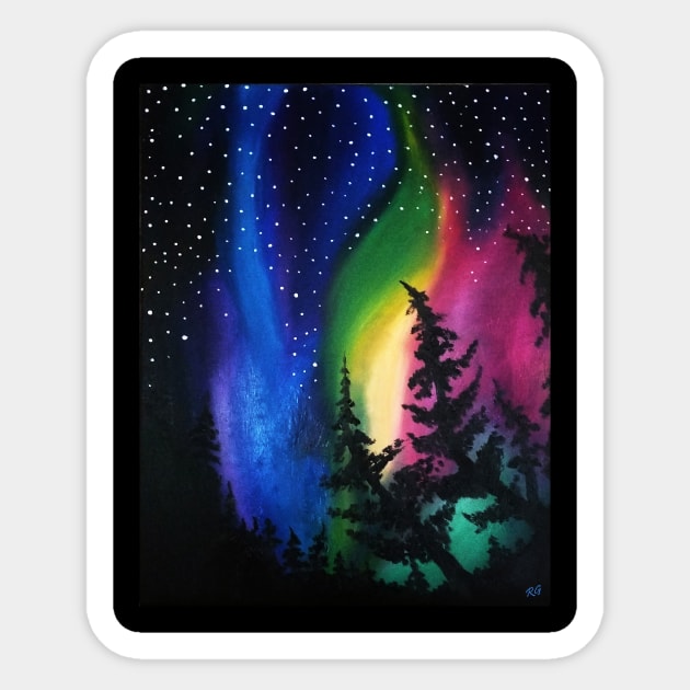 Northern Lights Sticker by RG Illustration